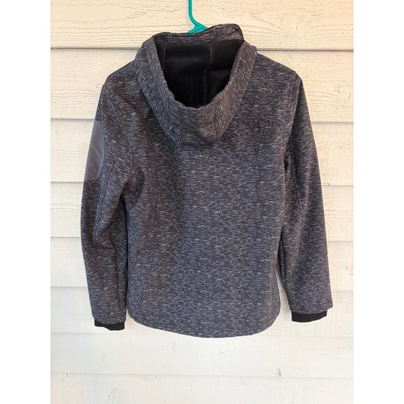 Free Country Softshell Jacket Medium Gray Hooded Fleece Lined Zip Up Coat - Picture 10 of 10